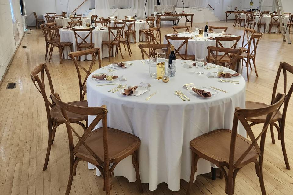 Rented tables & chairs