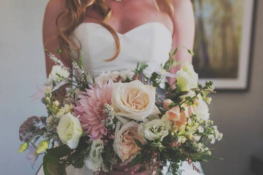 Romantic blush wedding bouquet