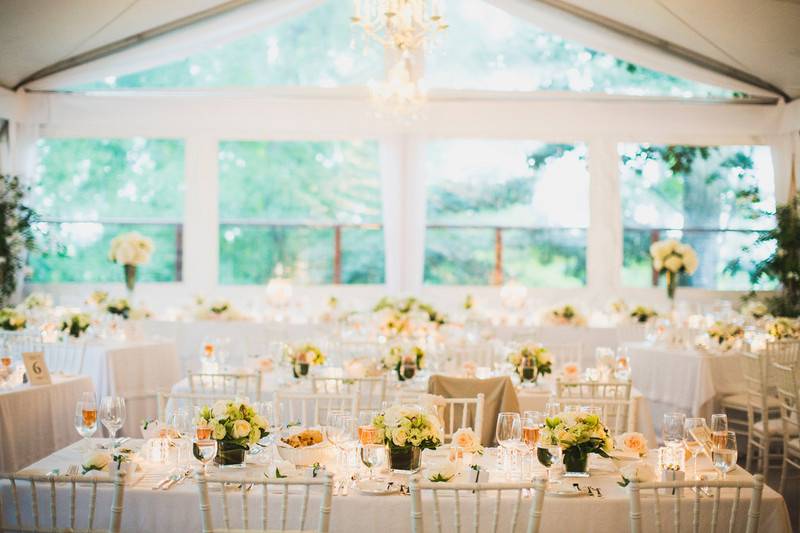 Tented wedding reception