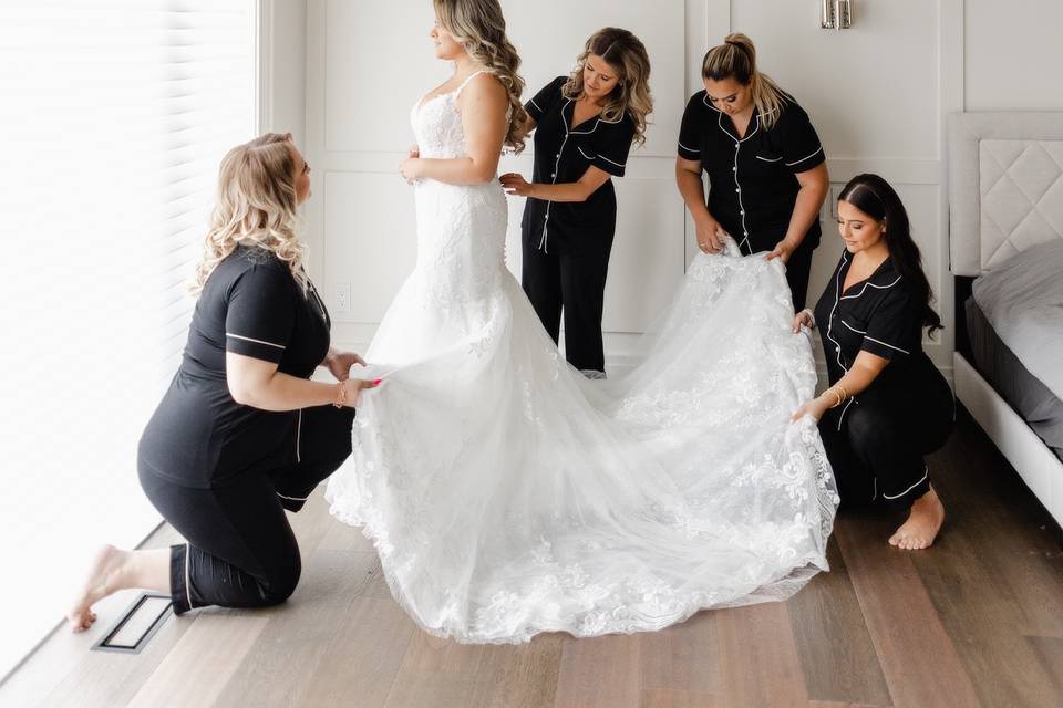 Bride getting ready