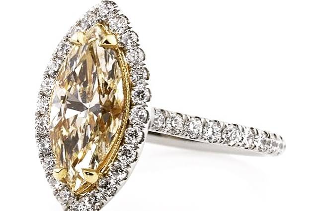 Marquise Yellow Diamond Ring