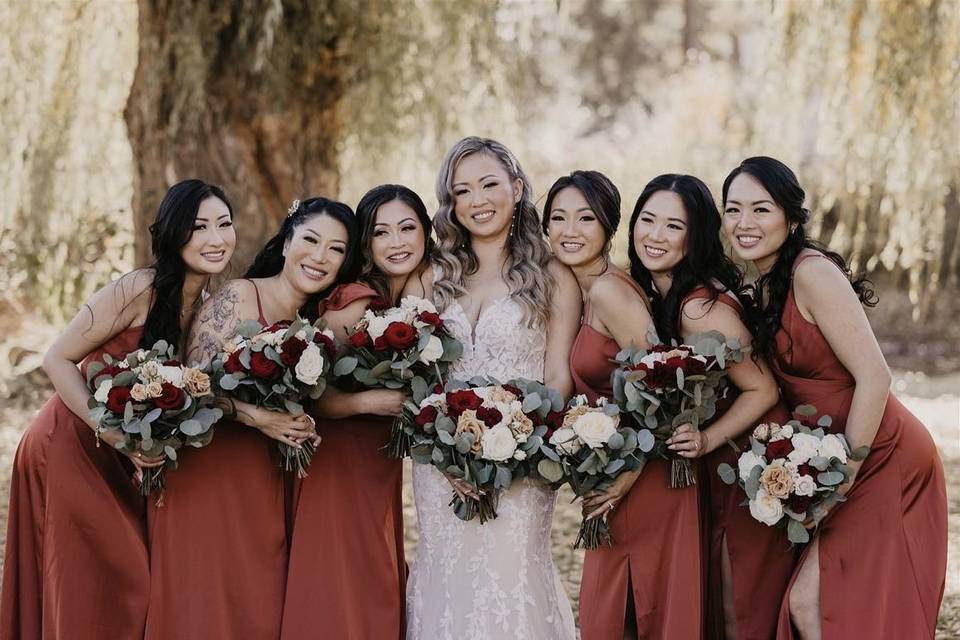 Bridal and bridal party makeup