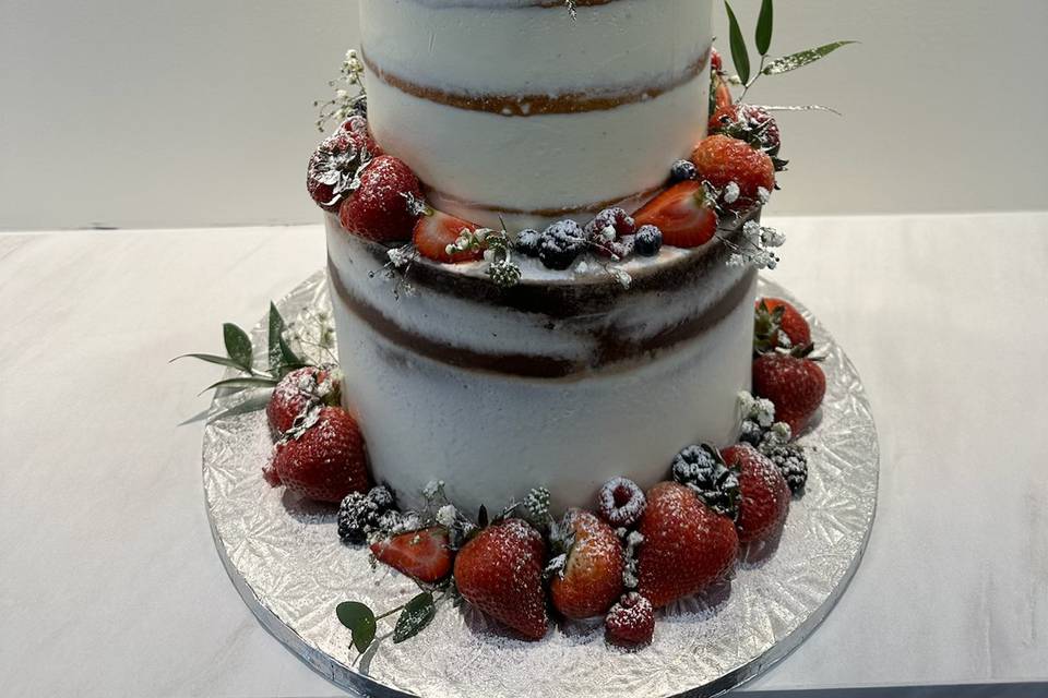 Naked berry cake