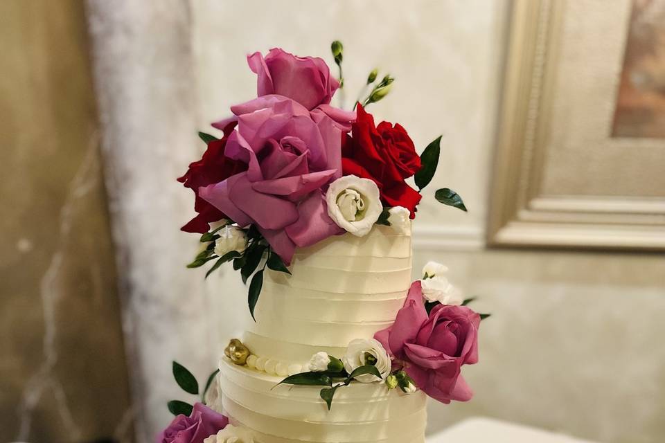 3-tier Rustic Floral cake
