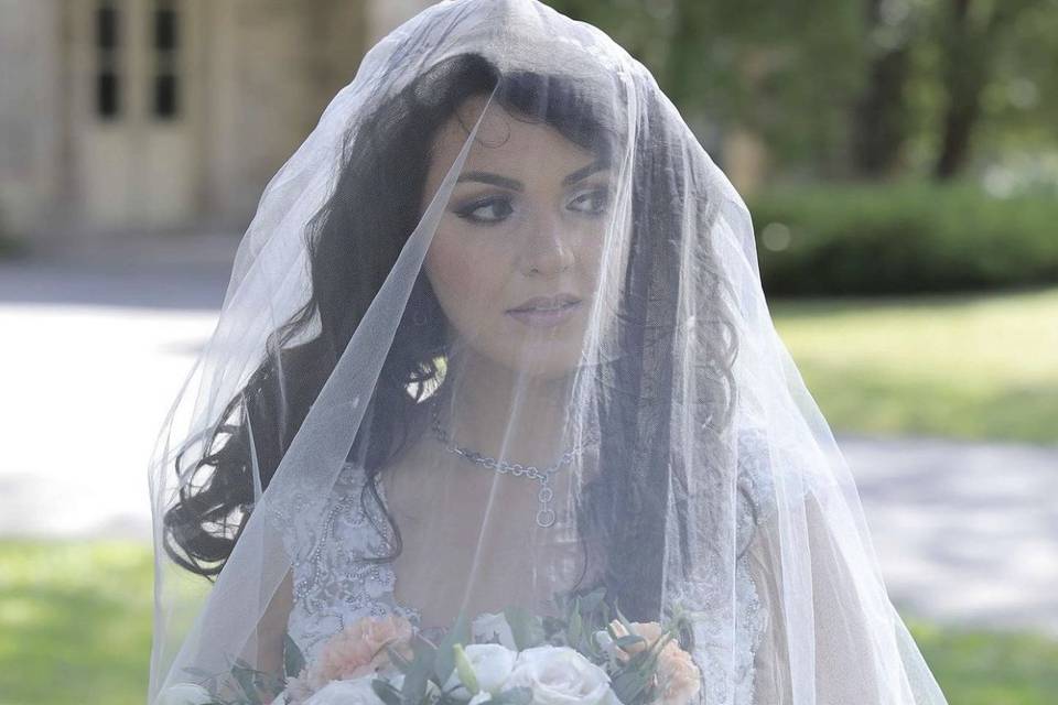 Helia with her beautiful veil