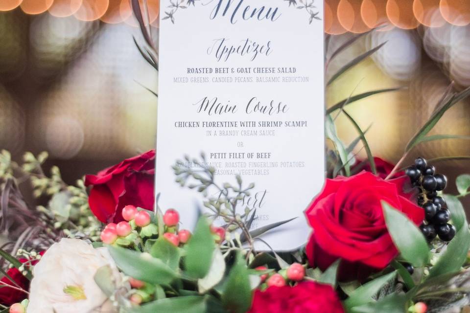 Vintage Wedding Menu