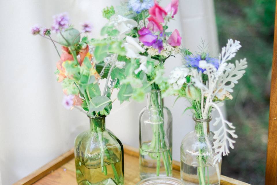 Blooms in vases, Photo: Courtney Anne Photos