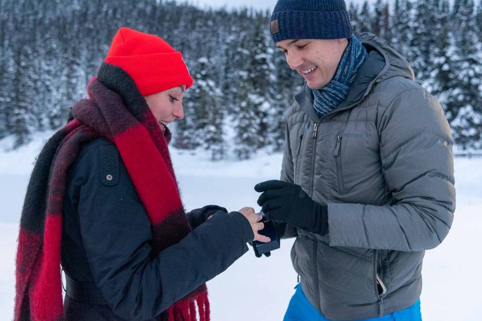 Surprise proposal Lake Louis