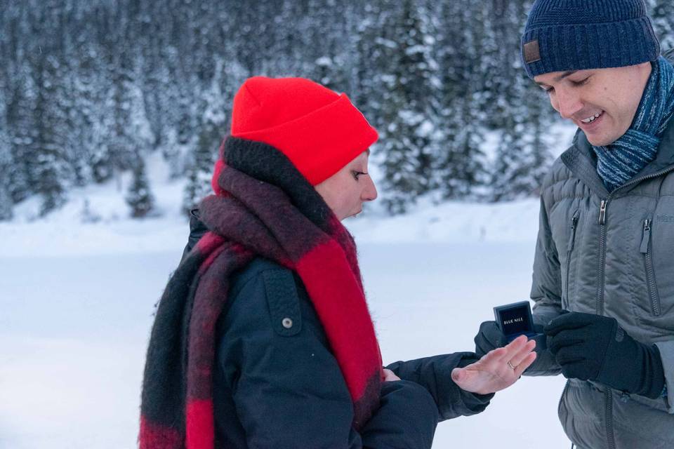 Surprise proposal Lake Louis