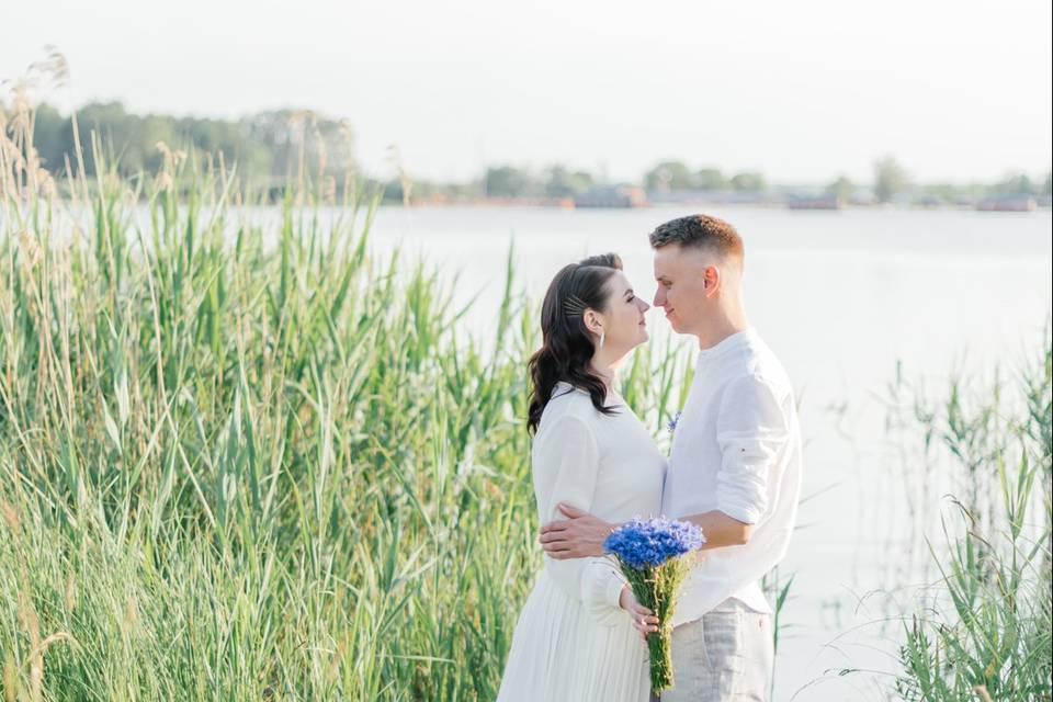 By the river