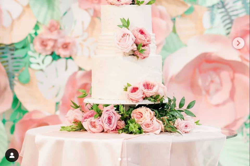 Giant paper flower backdrop