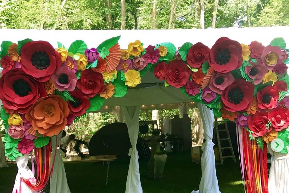 Giant paper flowers