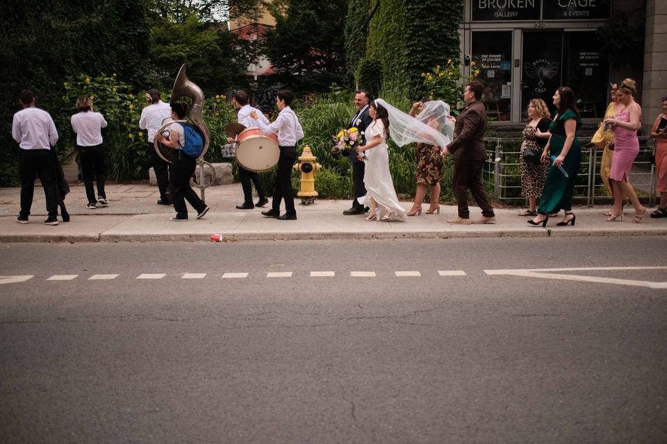 Outdoor Wedding Parade