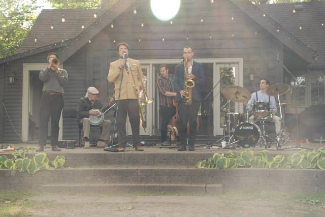 Jazz band on outdoor stage