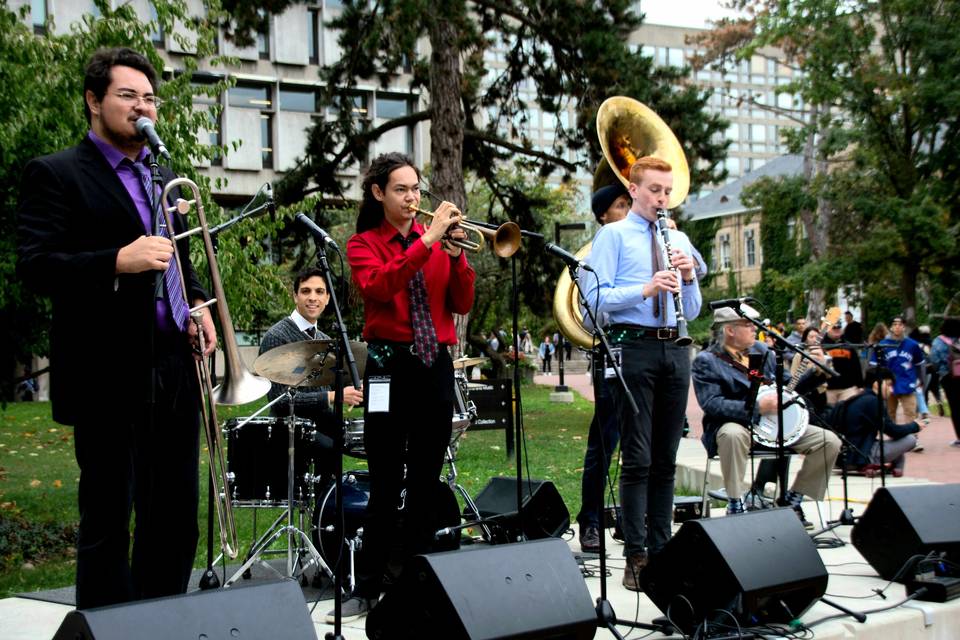 Jazz band on festival stage