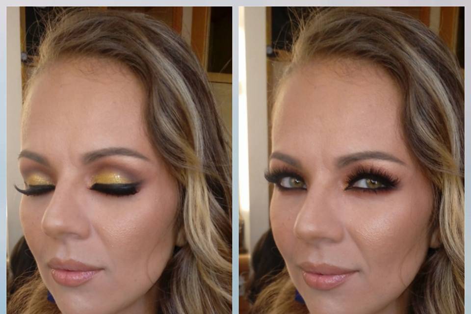 Nury-Gold and brown makeup