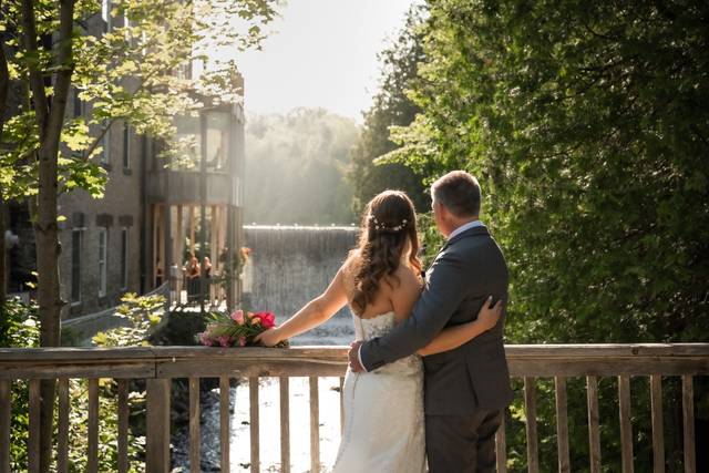 Couple looks out over the Fall