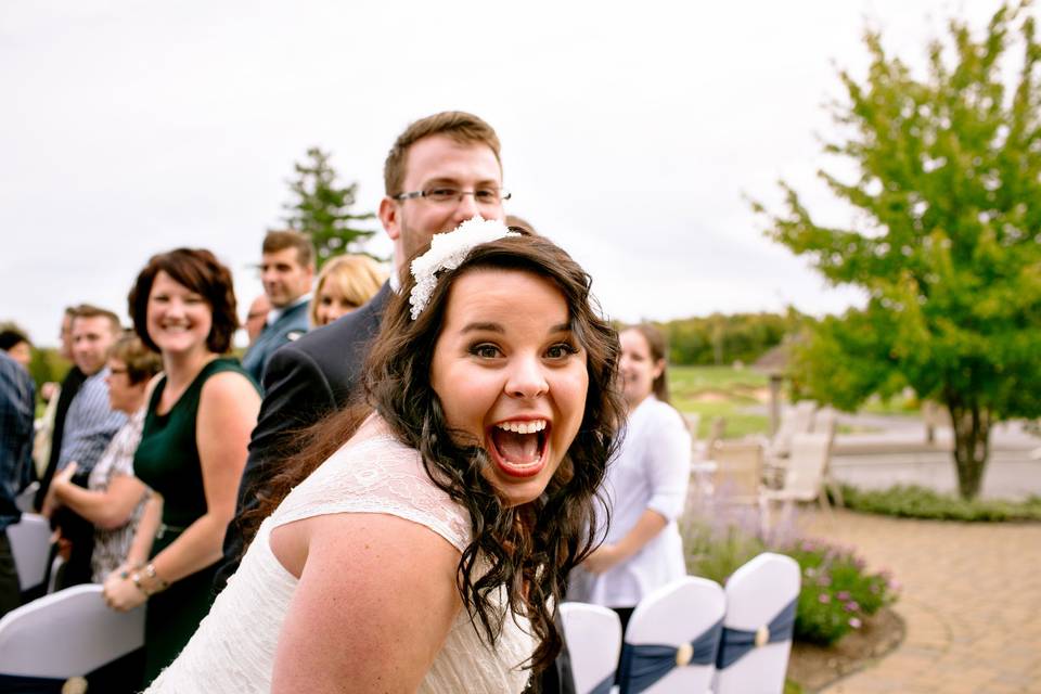 Happy bride.