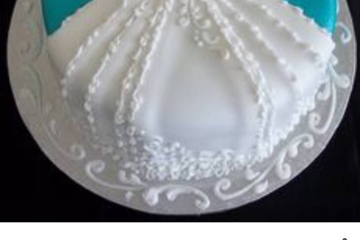 Wedding dress shower cake