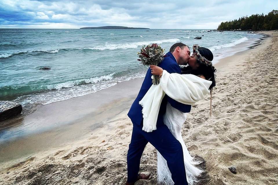 Georgian Bay beach wedding