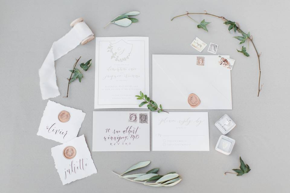 Elegant wedding invitations