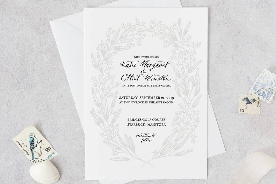 Grey wedding invitations