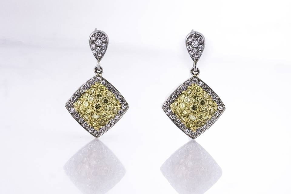 Yellow sapphire drop earrings