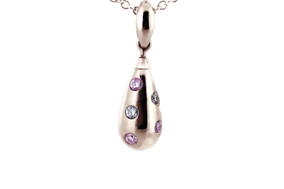 Pink sapphire & diamond drops