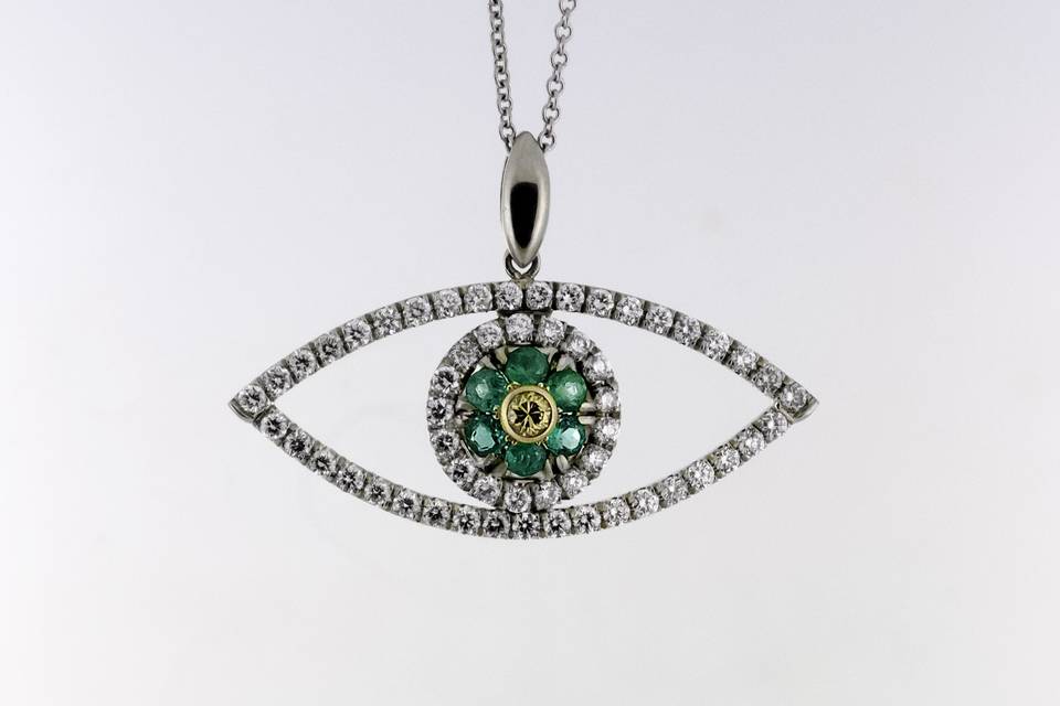 Diamond & accent eye pendant