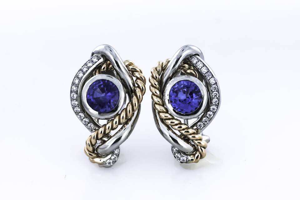 Sapphire & diamond earrings