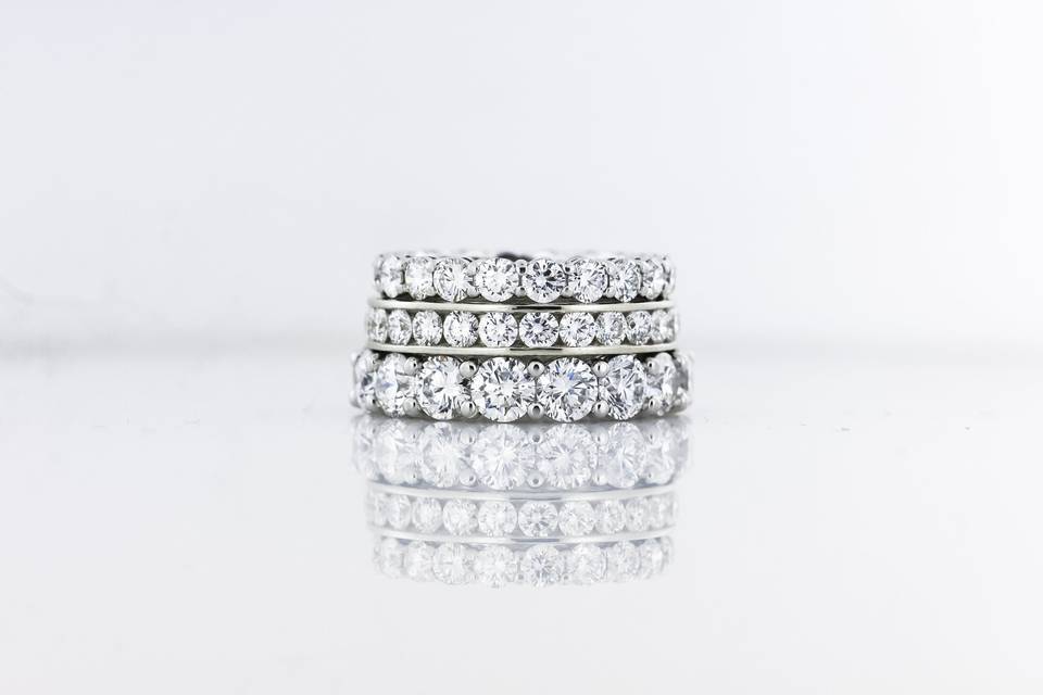 Stacked diamond eternity bands