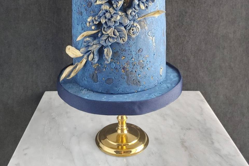 Blue wedding cake