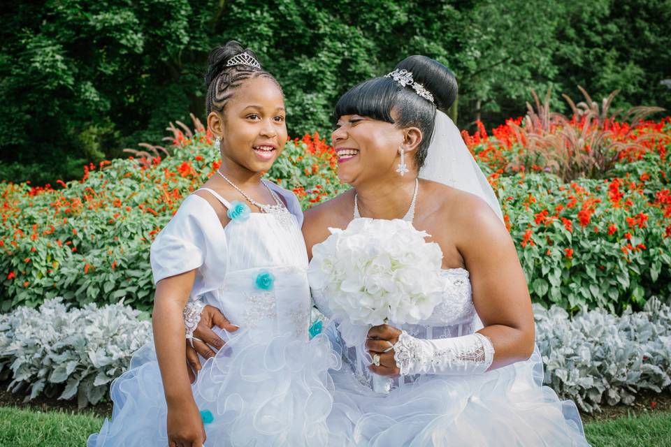 Bride & flower girl