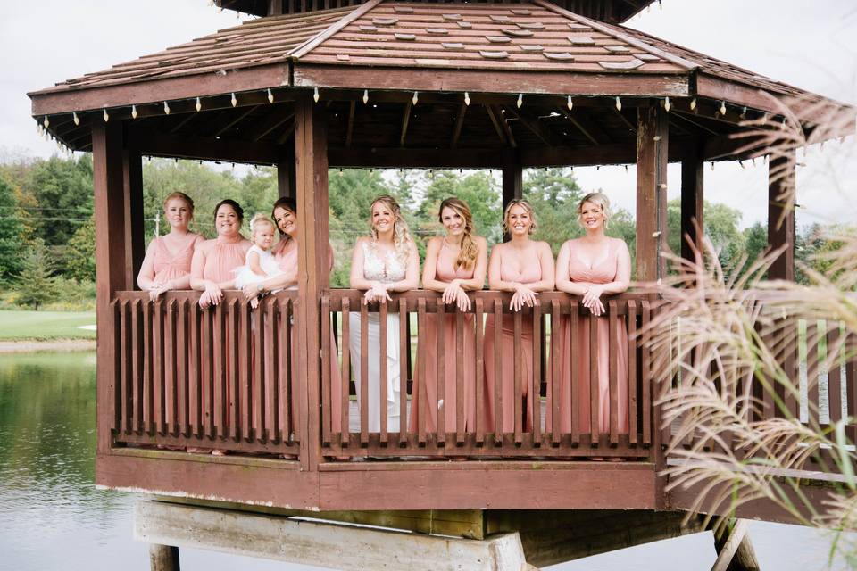 Bride and bridesmaids