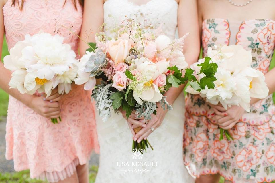 Pastel bridal bouquet