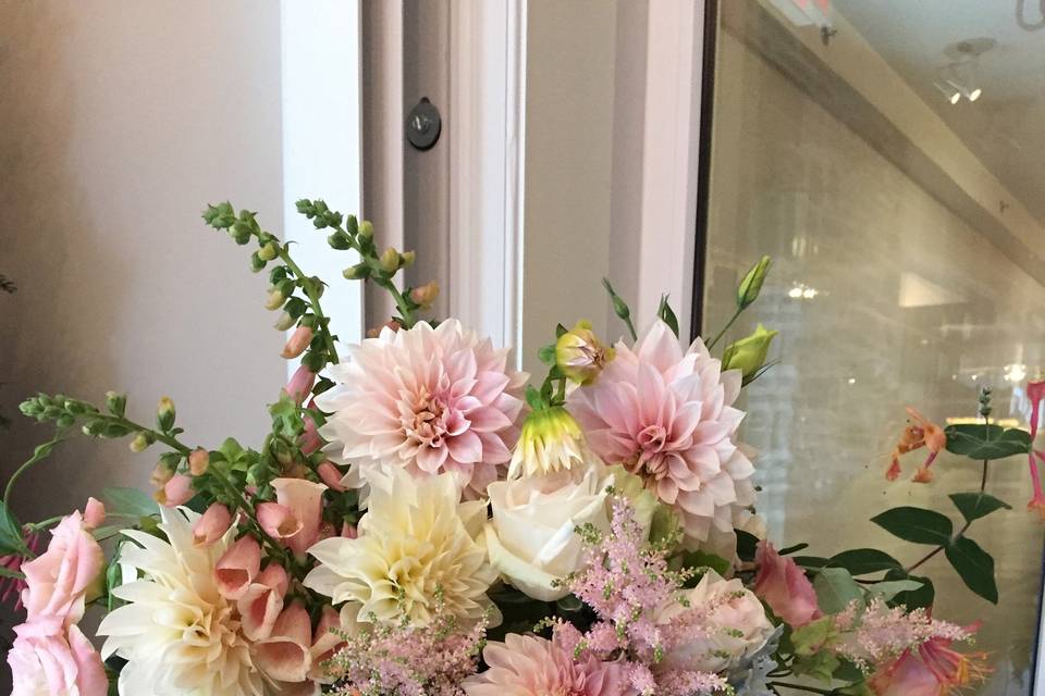 Ceremony bench flowers