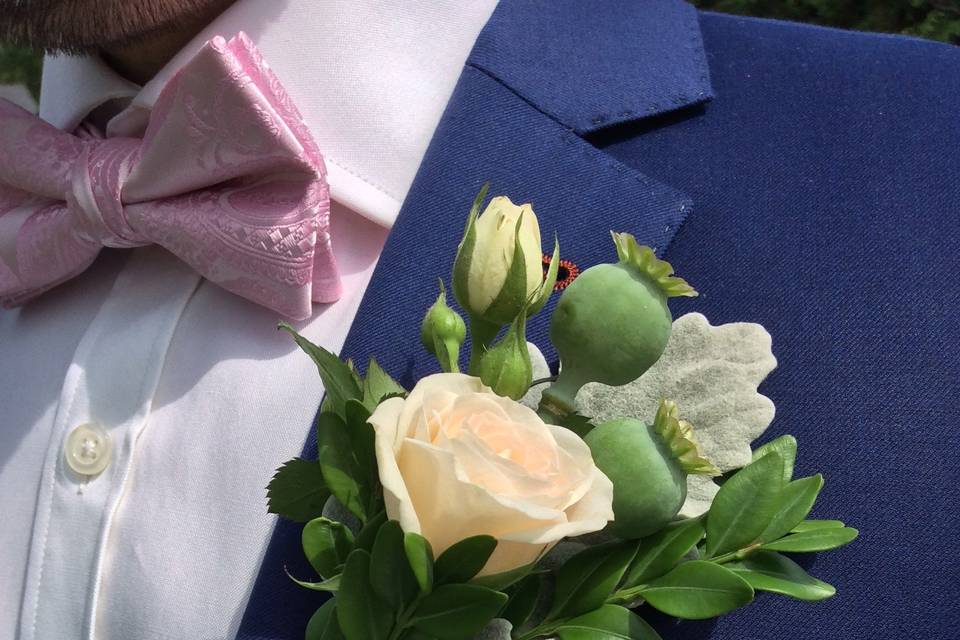 Bridal bouquet in a castle