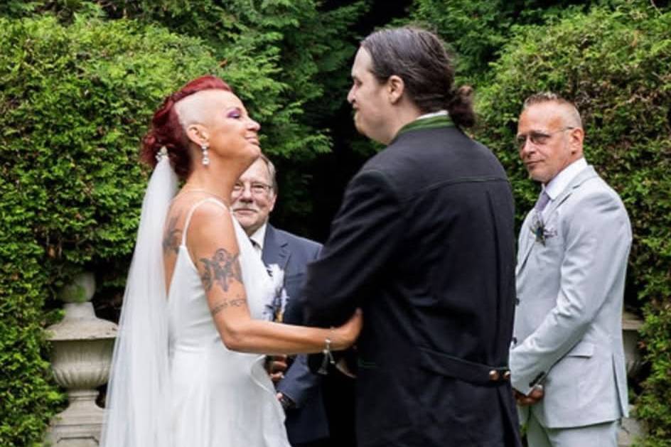 Jes being escorted