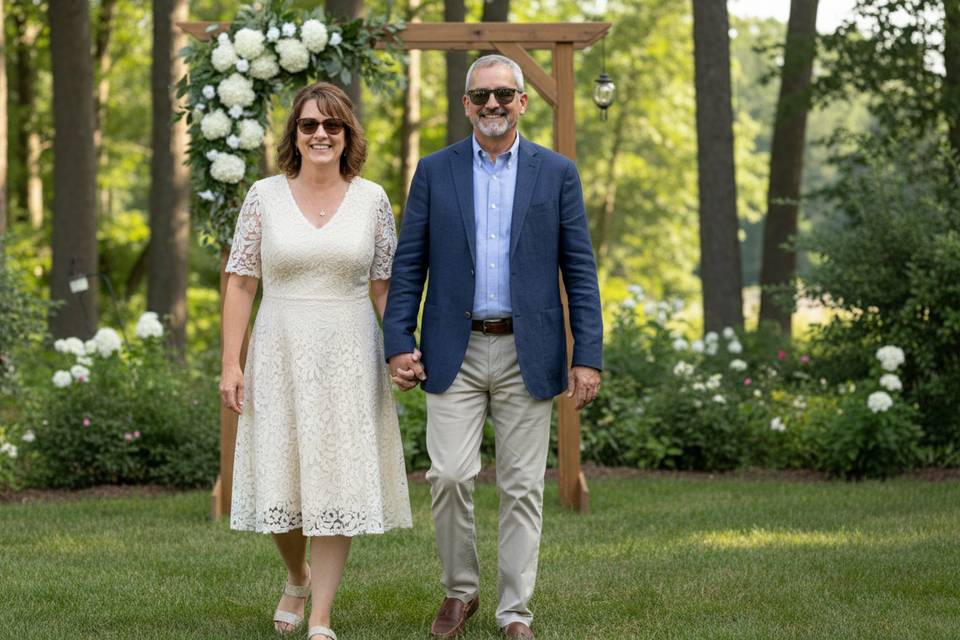 A couple approaching and ready