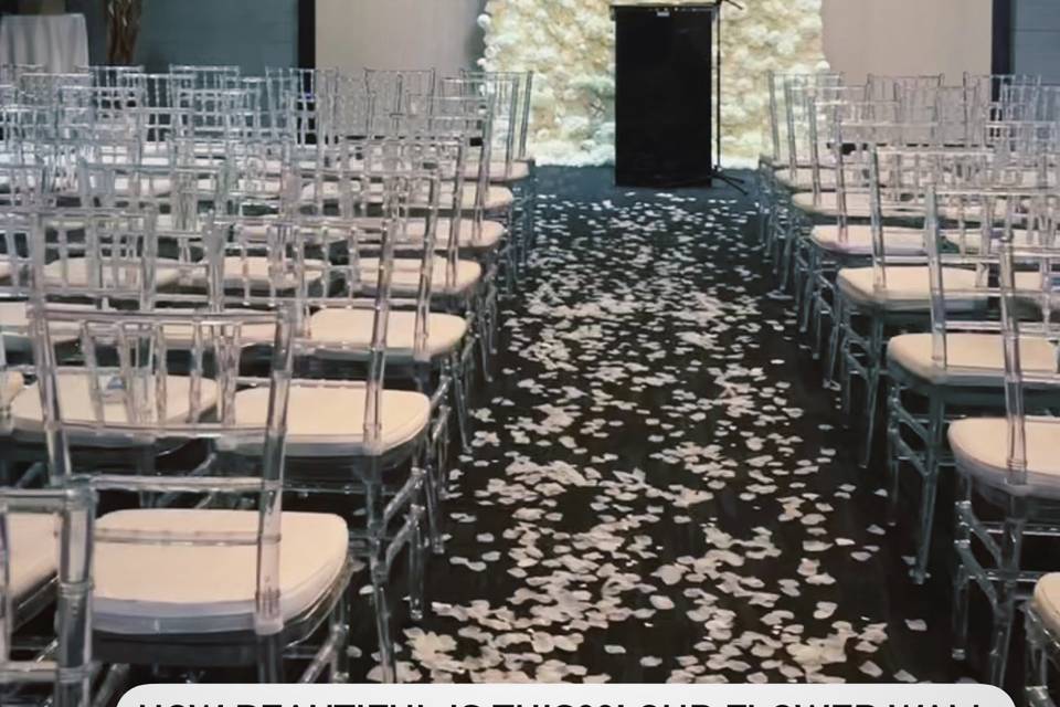 White Floral Wall for Ceremony