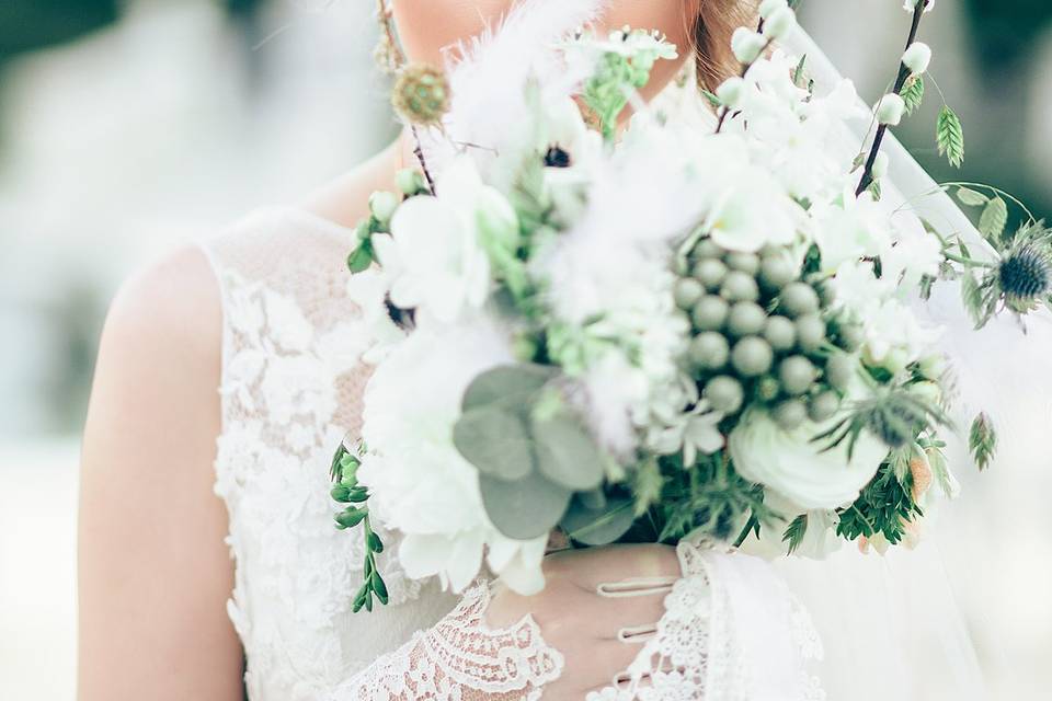 Beautiful Bride with florals.