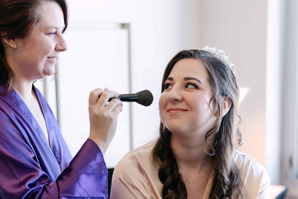 Bride getting ready