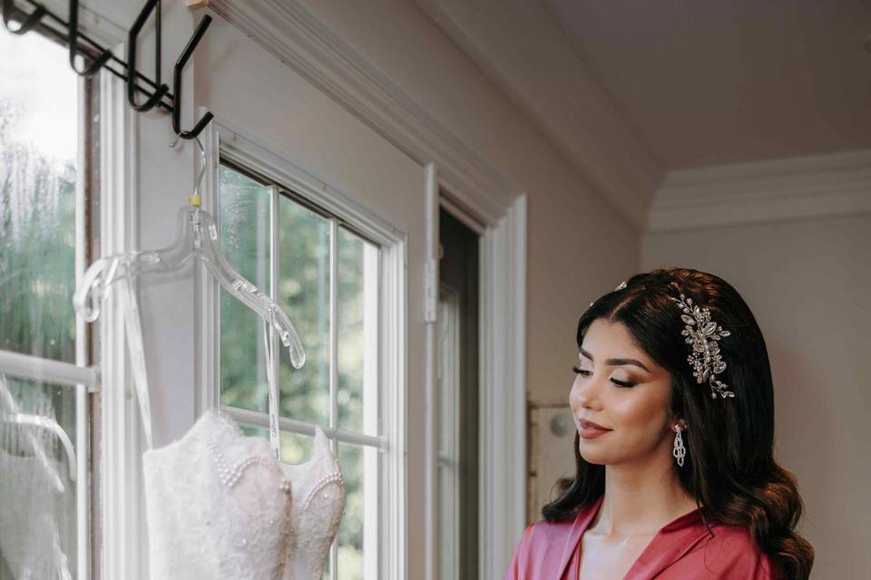 Bride getting ready
