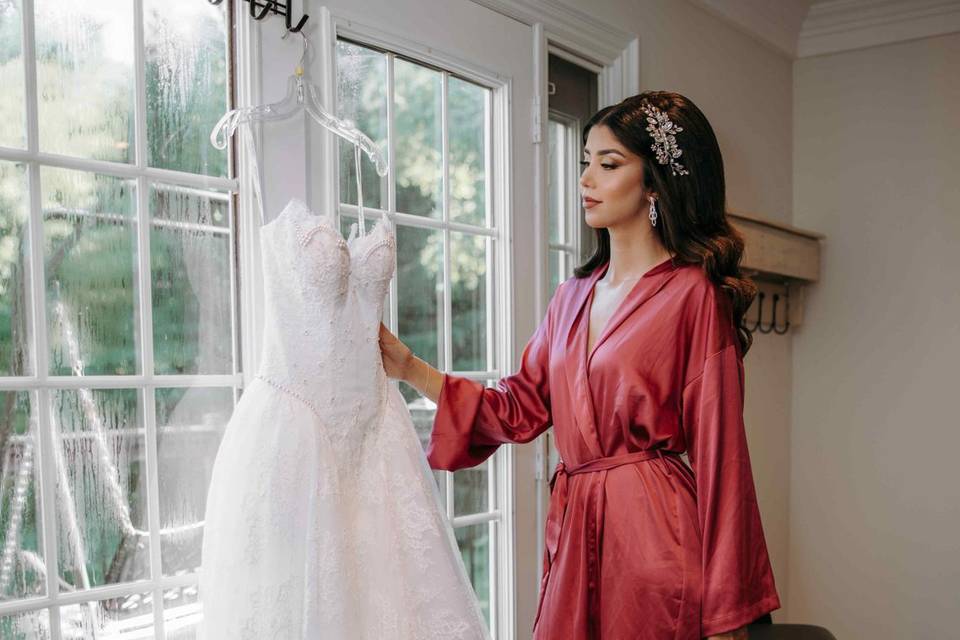 Bride getting ready