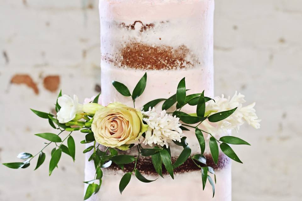 Blush pink wedding cake