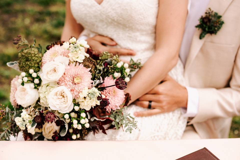 Blush and Burgundy Wedding