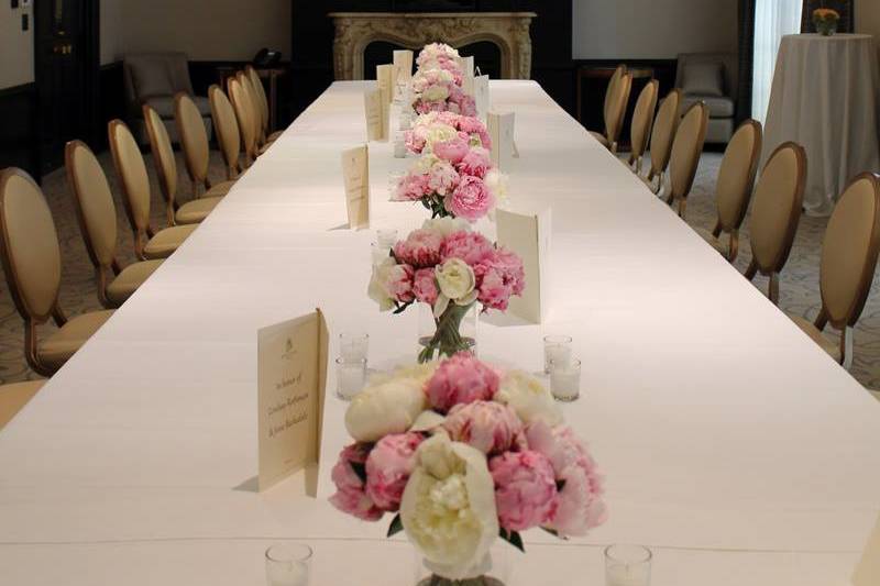 Peony centerpieces