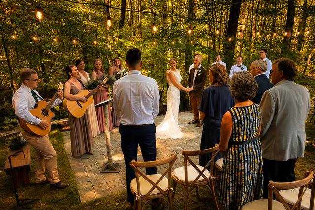 A romantic outdoor ceremony.