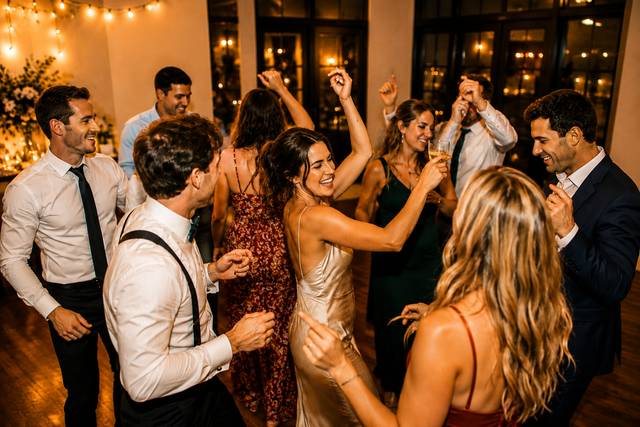 Friends filling the dance floo