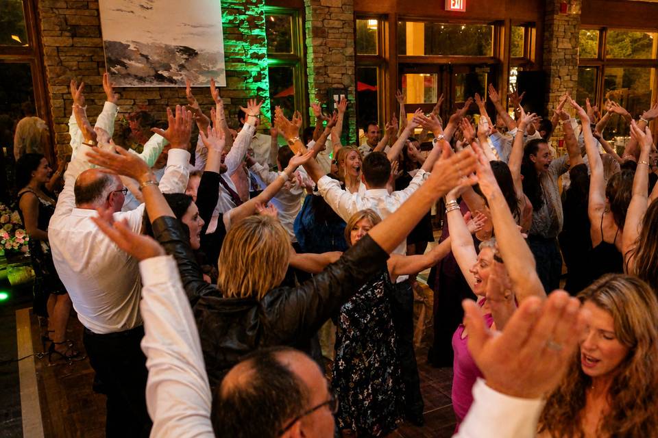 Wedding Guests Hands Up